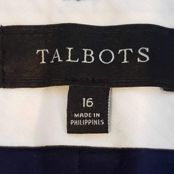 Talbots Pants Women’s Plus Size 16 Trousers Blue Straight Leg Flat Front - Picture 7 of 9